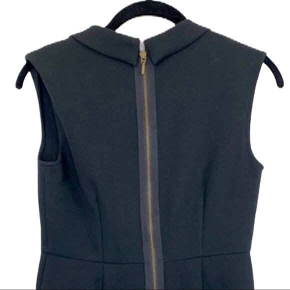 LOFT Dress Black Drape Neck Sheat Sleeveless Pockets Career Women's Size 2P - Picture 6 of 10